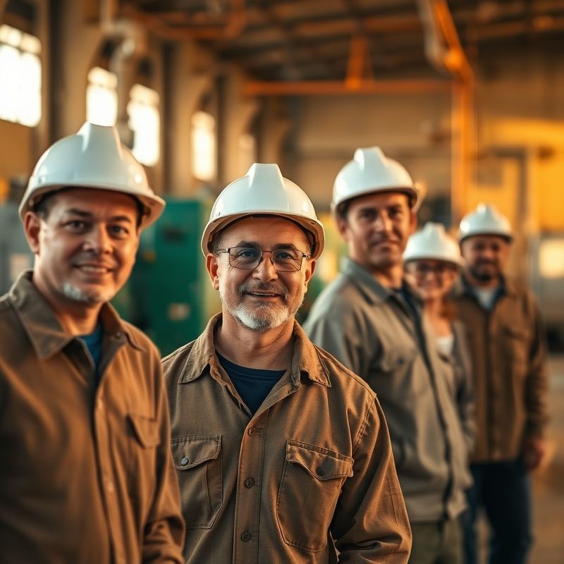 Trabajadores en un centro industrial valenciano con luz mediterránea